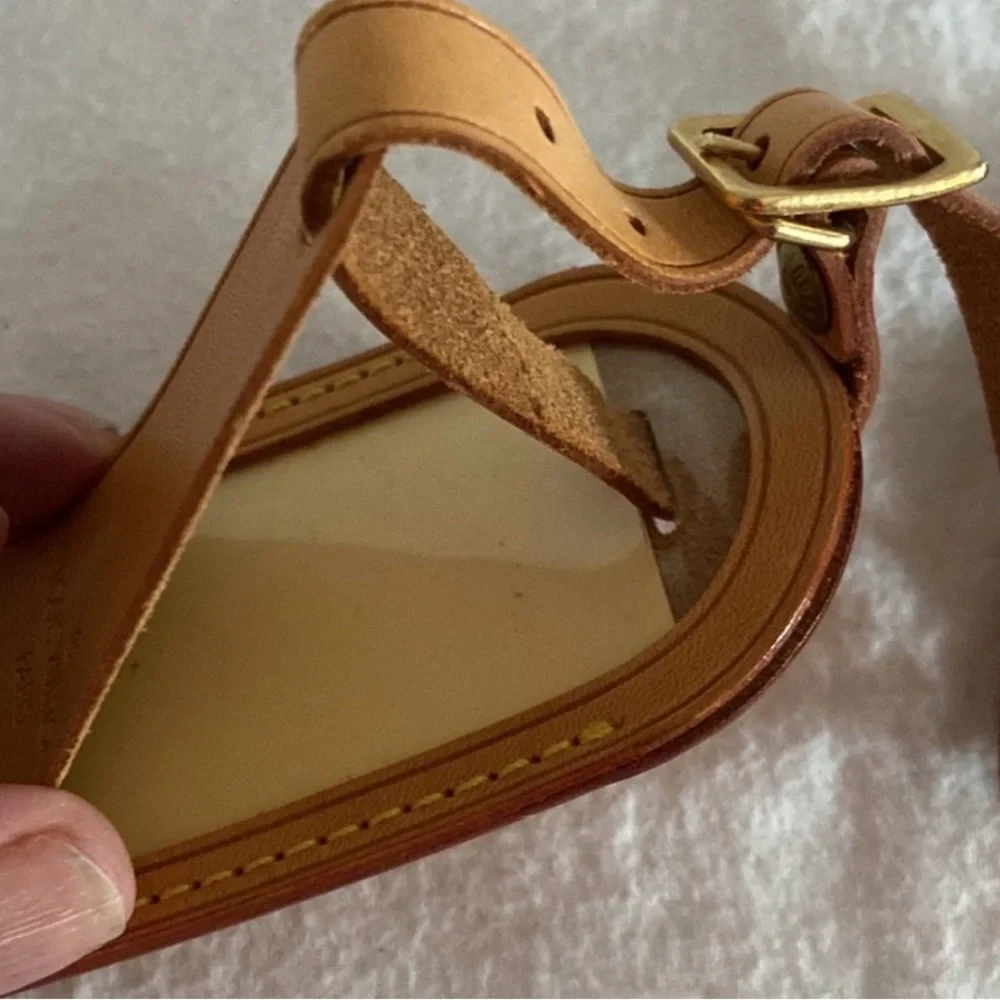 Louis Vuitton Tan Vachetta Leather Luggage Tag EUC - Picture 6 of 7